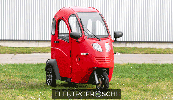 Der Kabinenroller Elektrofrosch in der Farbausführung Rot.
