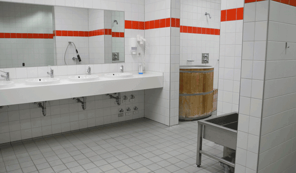 Der Duschbereich der FC-Spieler. 