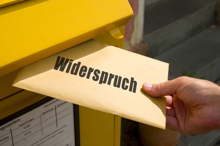 Ein Widerspruch wird per Post zugeteilt.