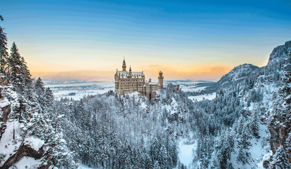 Neuschwanstein im Winter.